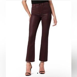 NWT Joe’s Jeans The Callie High Rise Cropped Boot Coated Run Raisin Size 27